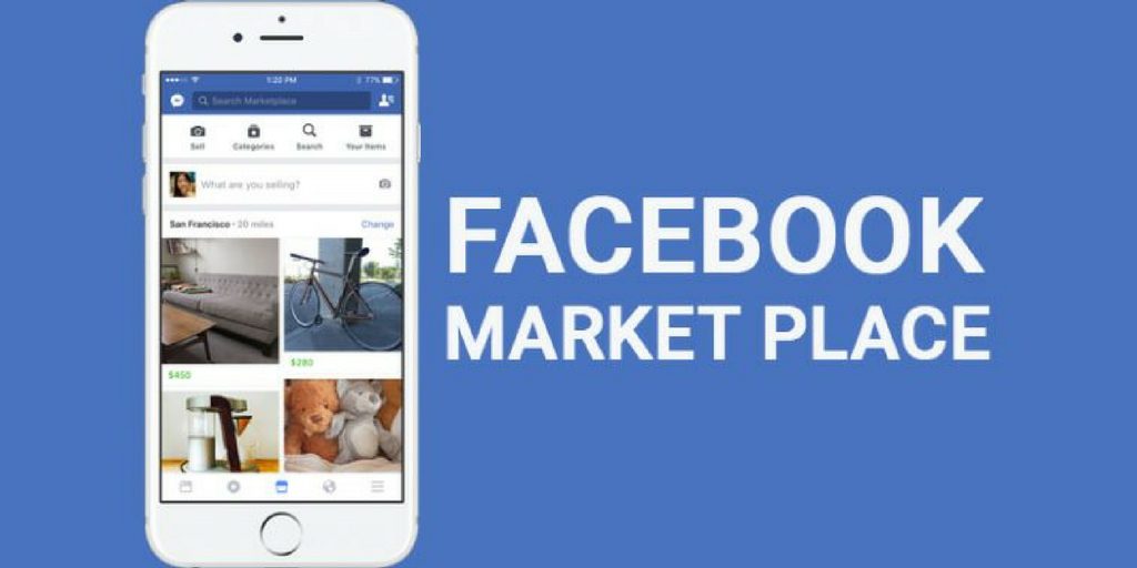 Facebook Marketplace on smartphone screen display.